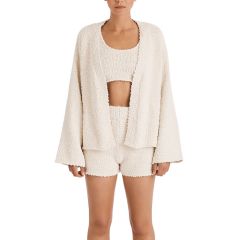 Recycled Cotton Boucle Knit Cardigan
